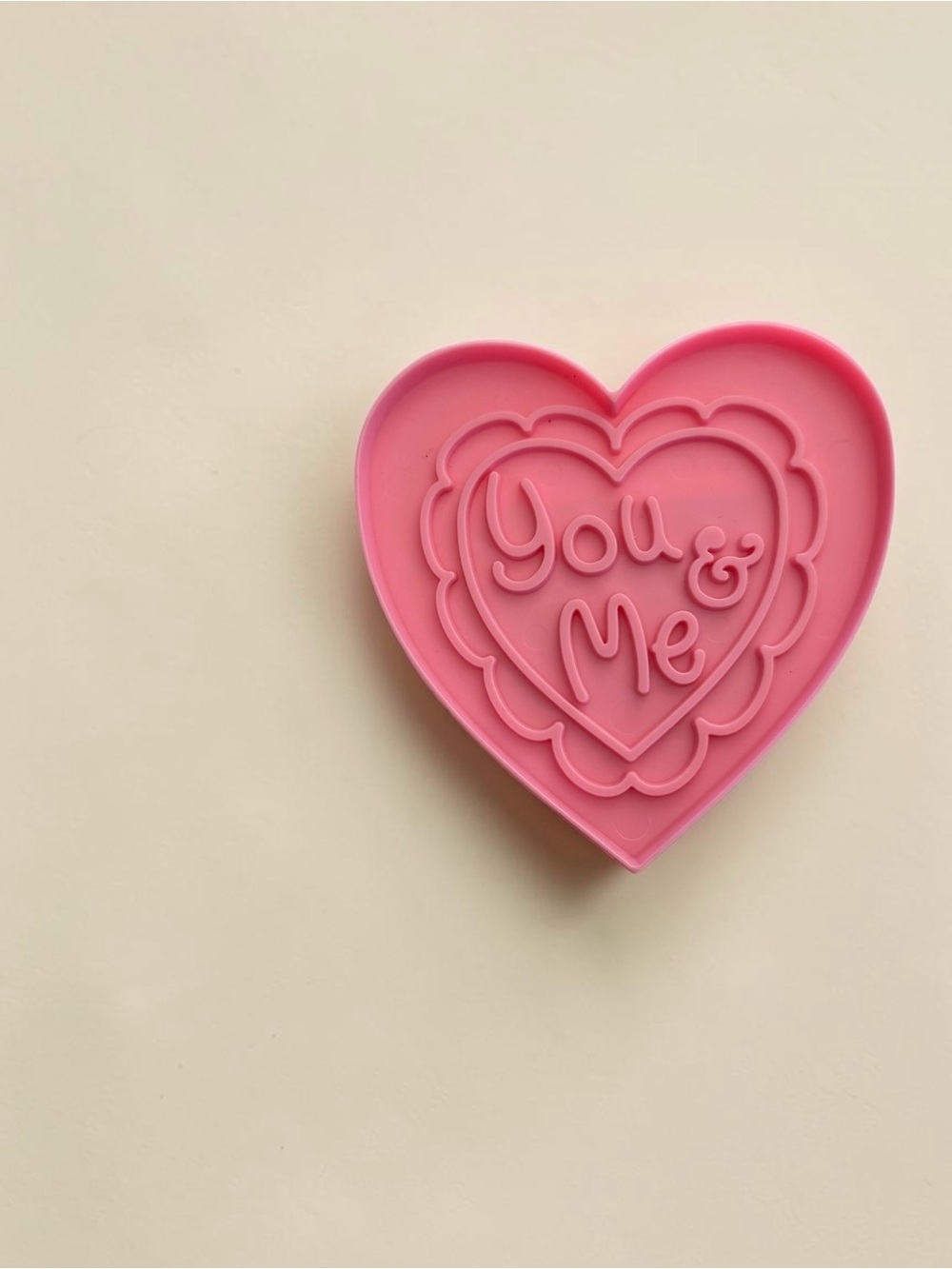 Precious Moments Heart Cookie Mold Pink “You & Me”